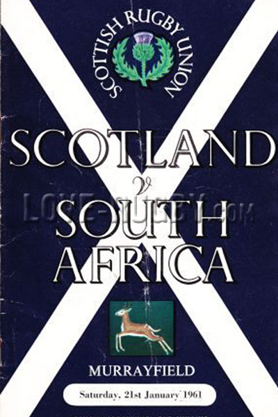 1961 Scotland v South Africa  Rugby Programme